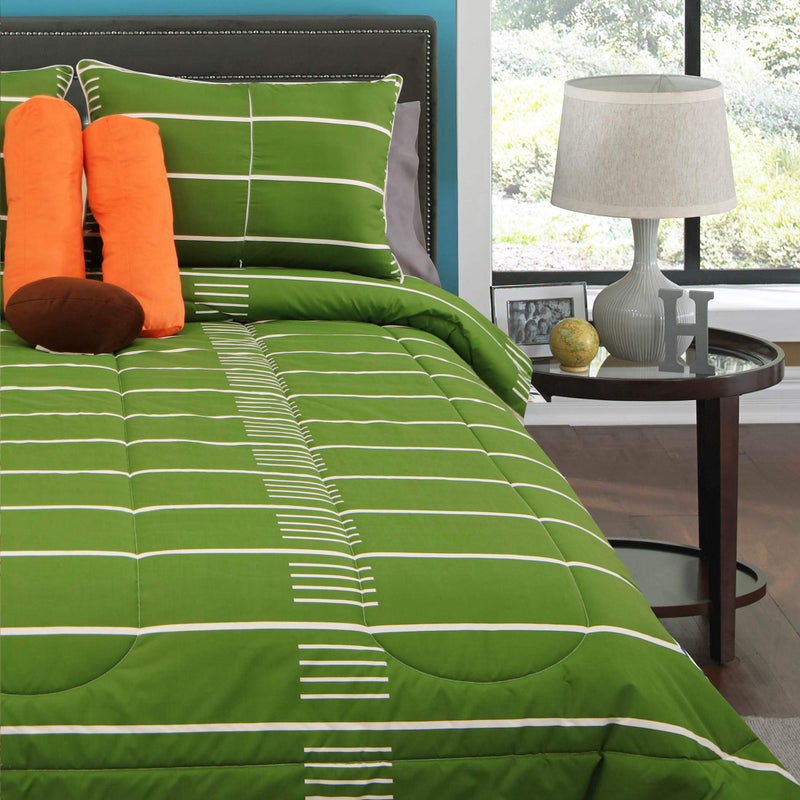 Riverbrook Home Juvenile Bedding Comforter Set, Twin, Field Goal - Brown/Green, 5-Piece Set - Image 2